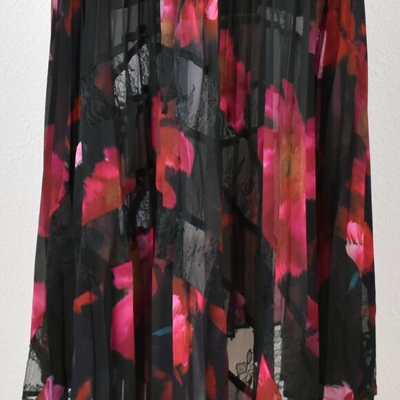 Steve Madden Pleated Floral Midi Long Sleeve Dress - S - Picture 4 of 10